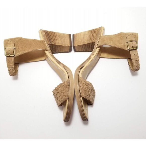 Barbara Barbieri Italian Suede Braided sandals 8 block heel ankle strap - Picture 6 of 10